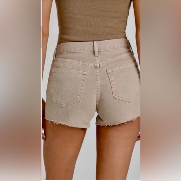 L’Agence Audrey MidRise Denim Shorts in Biscuit - Picture 4 of 7